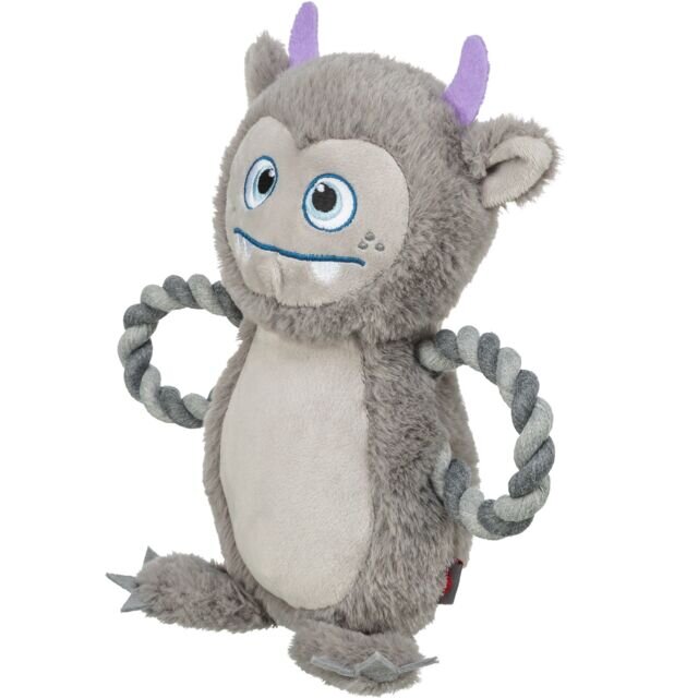 TRIXIE Be Eco Monster - příšerka, hračka/přetahovadlo pro psy, 33 cm, polyester/bavlna, šedá