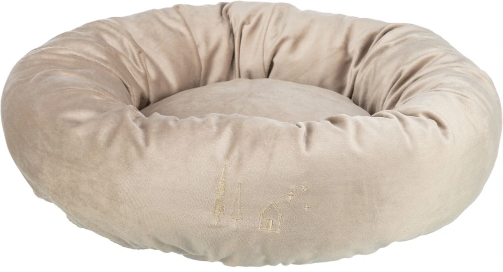 TRIXIE Vánoční sametový pelech LIVIA, kulatý s okrajem, ø 50 cm, béžová