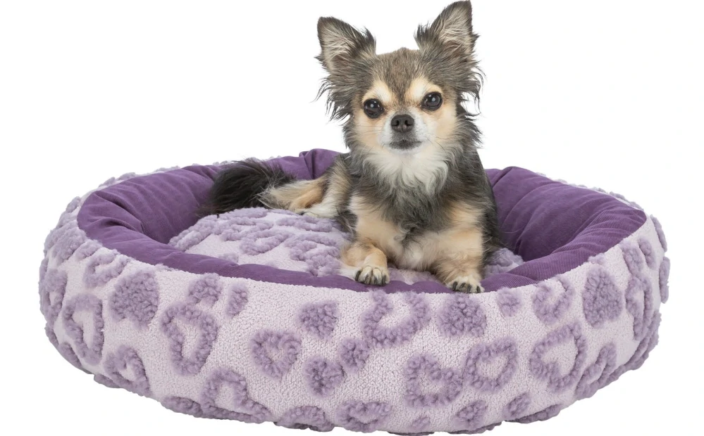 TRIXIE Pelech HEARTS se srdíčky, kulatý s okrajem, 50 cm, lila - LIMITOVANÁ NABÍDKA