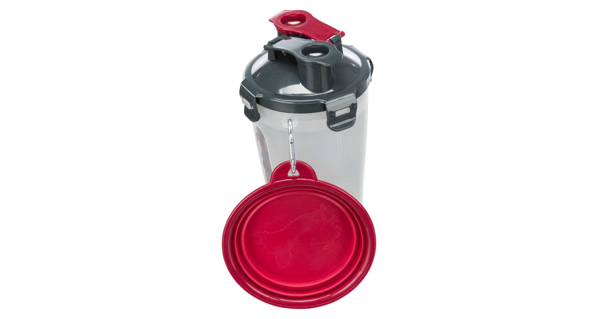 TRIXIE Cestovní zásobník na vodu a krmivo, včetně misky, 2 × 0.35 l/ø11 × 23 cm