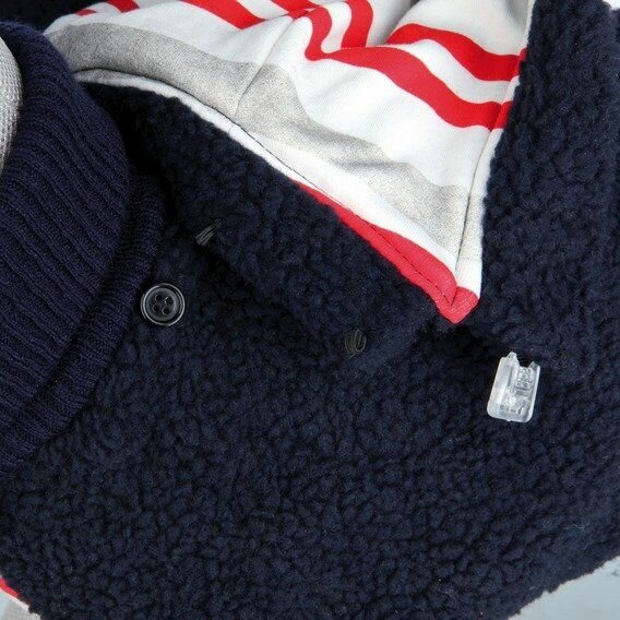 TRIXIE Tmavě modrá vlněná vesta s náplety ASSISI - DOPRODEJ L: 60cm, hruď: 69cm