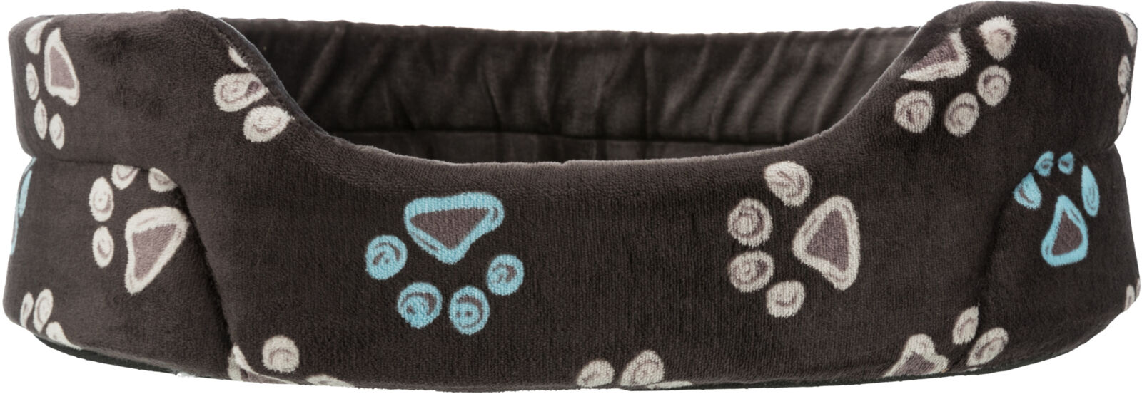 TRIXIE Oválný pelech JIMMY, taupe-šedý s tlapkami 85 x 75cm