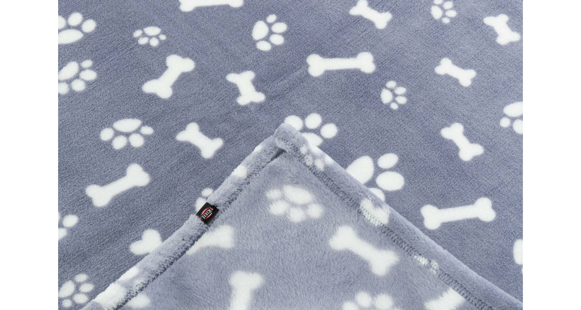 TRIXIE Plyšová deka KENNY, modrá s kostičkami a packami 75 x 50cm