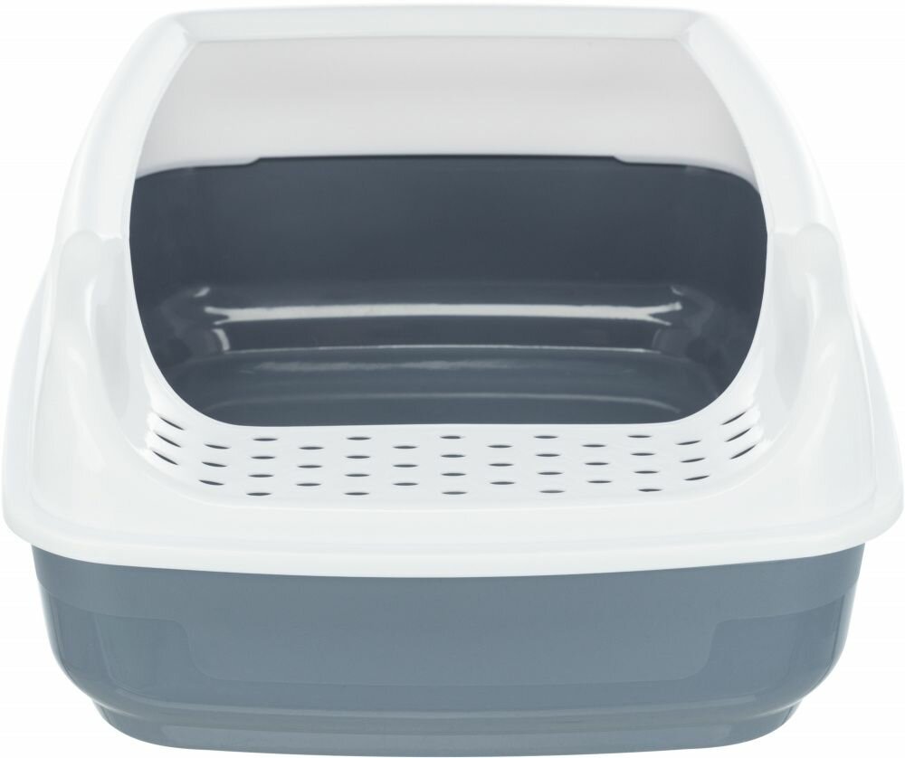 TRIXIE WC DELIO s výřezem a čistícím roštem, 35 x 20 x 48 cm, šedá/bílá