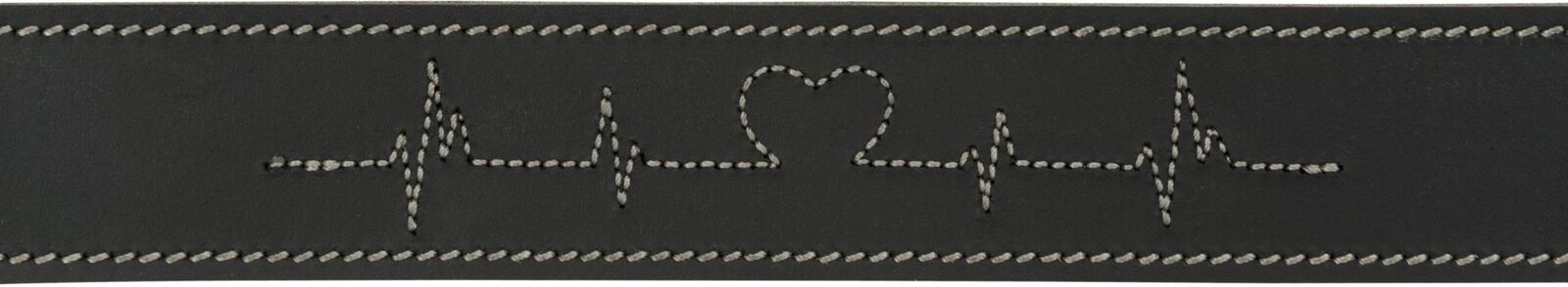 TRIXIE RUSTIC kožený obojek Heartbeat - černá L-XL:55-65cm/40mm