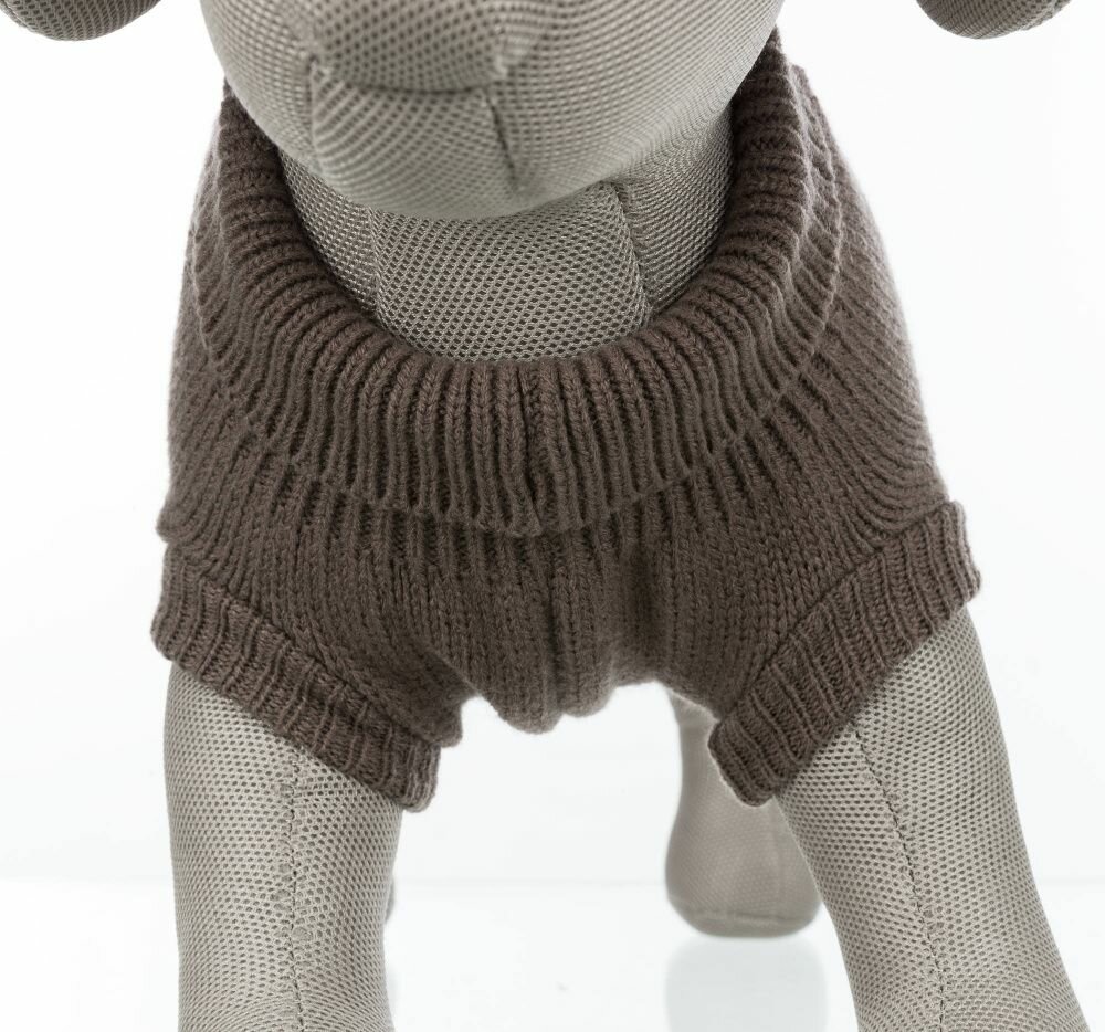 TRIXIE Svetr KENTON hnědošedá M:50cm, hruď:52cm, krk:38cm