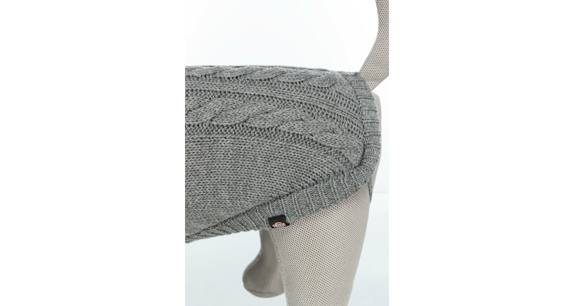 TRIXIE Svetr KENTON šedá M:50cm, hruď:52cm, krk:38cm
