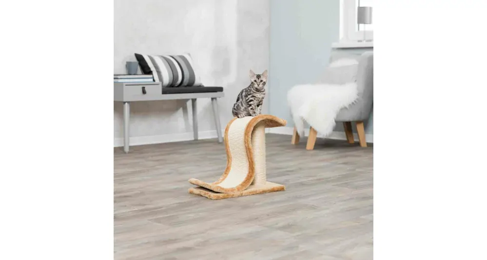 TRIXIE Škrábací vlna s podestou a válcem 25x39x44cm - hnědá