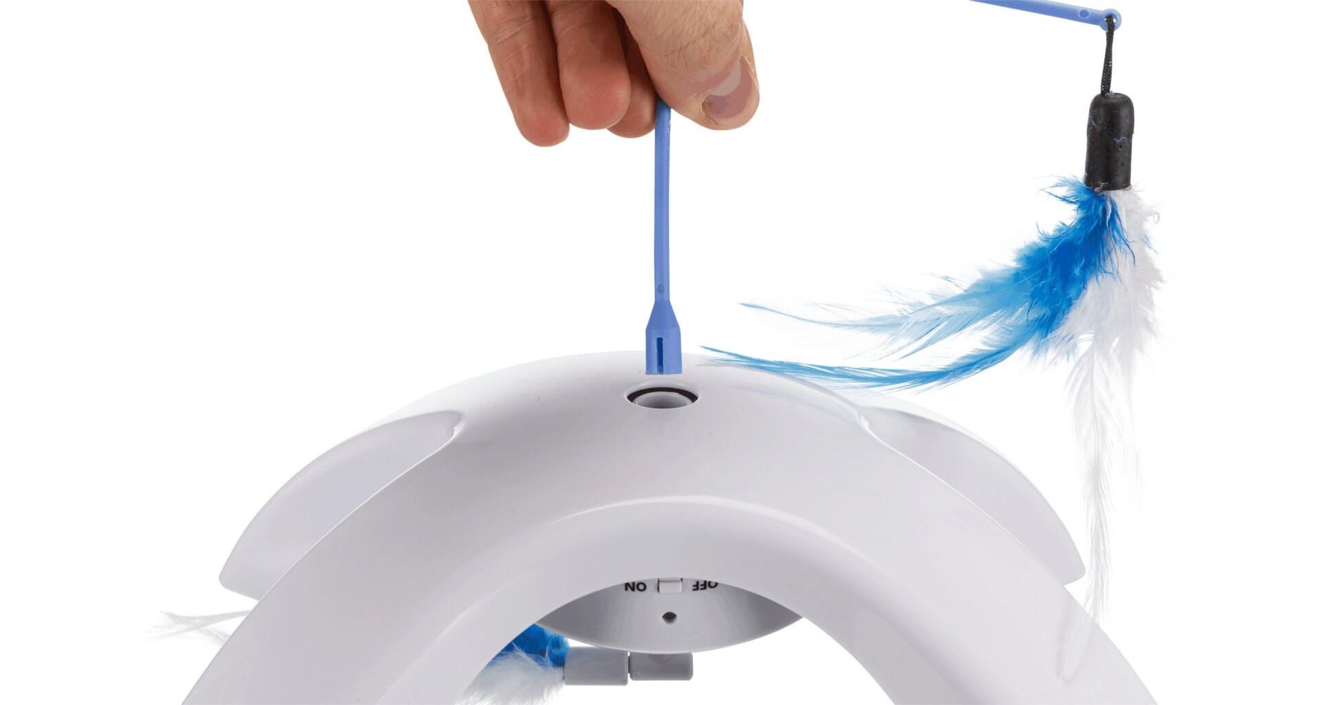 TRIXIE Feather Twister - plastová hračka s pohyblivými peříčky, 23x15x18cm - DOPRODEJ (RP 0,90 Kč)