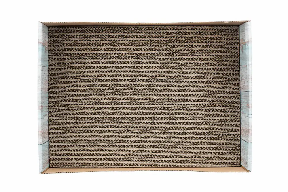 Škrabací pelech s catnipem, 45 x 12 x 33 cm, karton