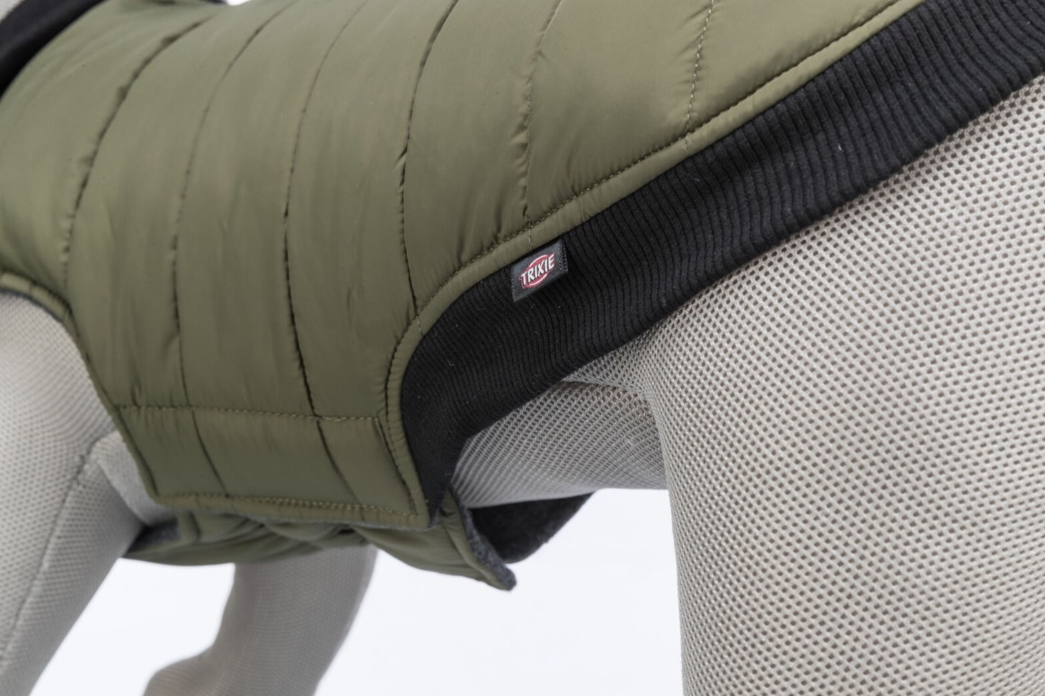 TRIXIE Prošívaná vesta ARLAY, khaki XXS:21cm, hruď:36cm, krk:26-28cm