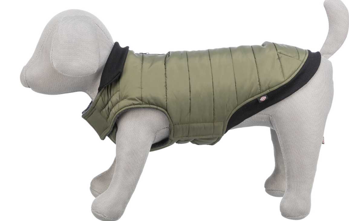 TRIXIE Prošívaná vesta ARLAY, khaki S:33cm, hruď:46cm, krk:36-44cm