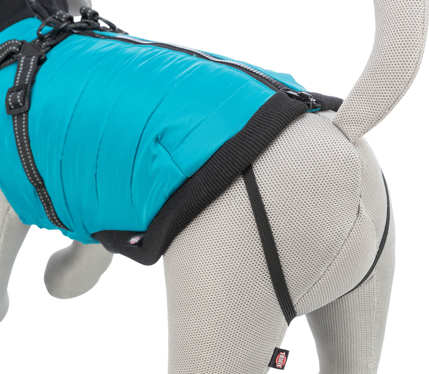 TRIXIE Obleček PONTIS - vesta s postrojem, tyrkysová XS: 27cm, hruď: 42-46cm, krk: 32cm