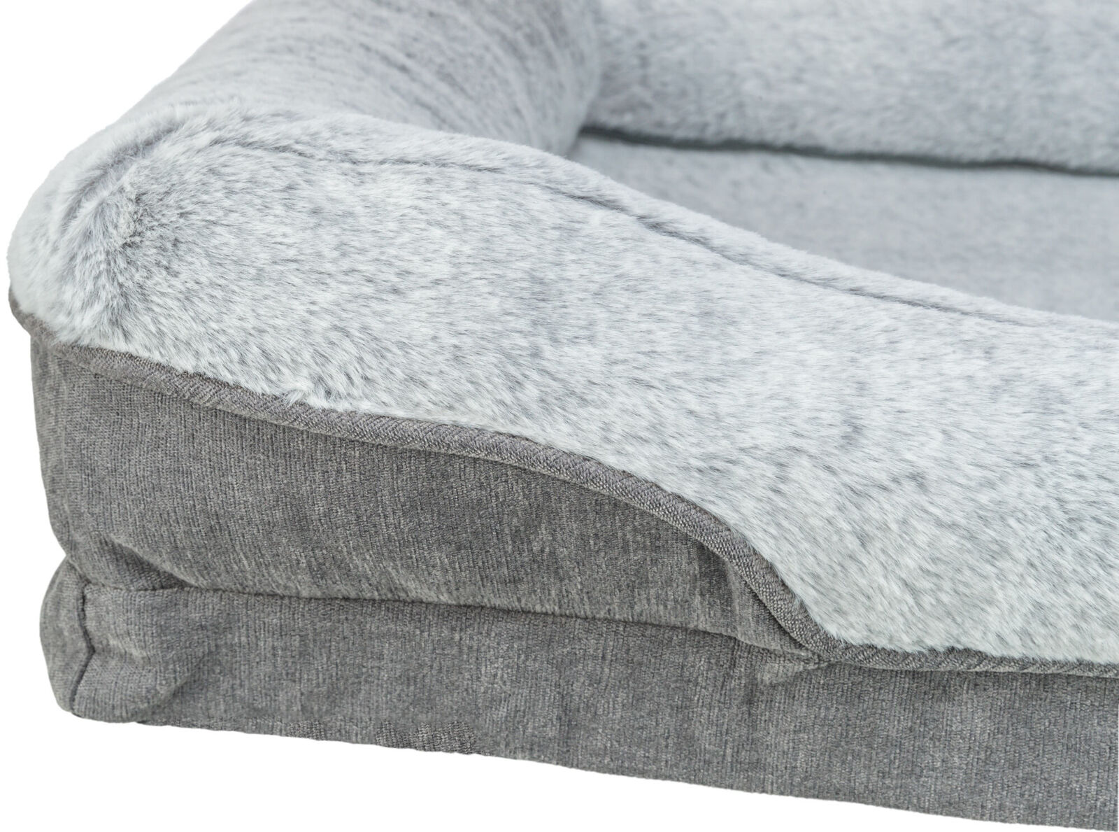 TRIXIE Vital Bed LINO, ortopedický obdélníkový pelech, šedá/světlešedá 90 x 65 cm