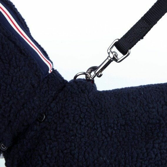 TRIXIE Tmavě modrá vlněná vesta s náplety ASSISI - DOPRODEJ L: 60cm, hruď: 69cm