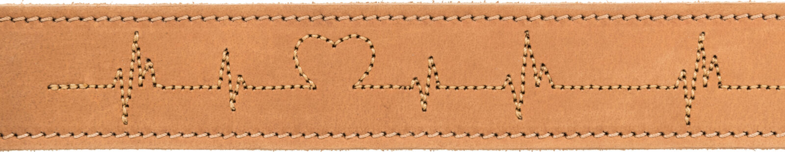 TRIXIE Rustic kožený obojek Heartbeat - hnědá L:47-55cm/40mm