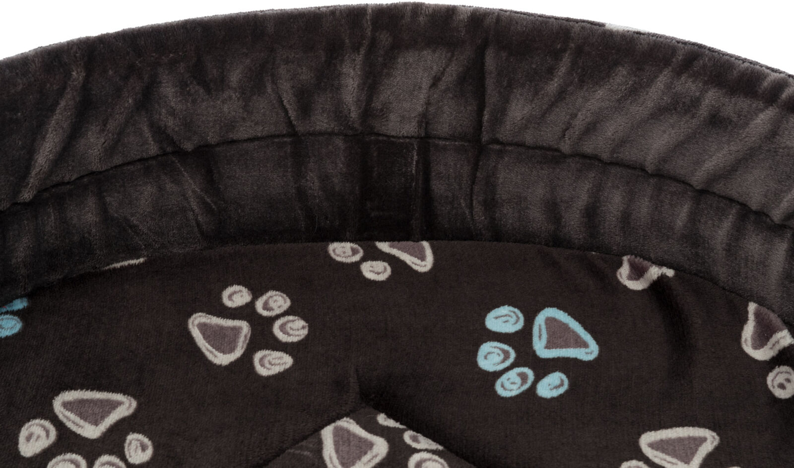 TRIXIE Oválný pelech JIMMY, taupe-šedý s tlapkami 85 x 75cm