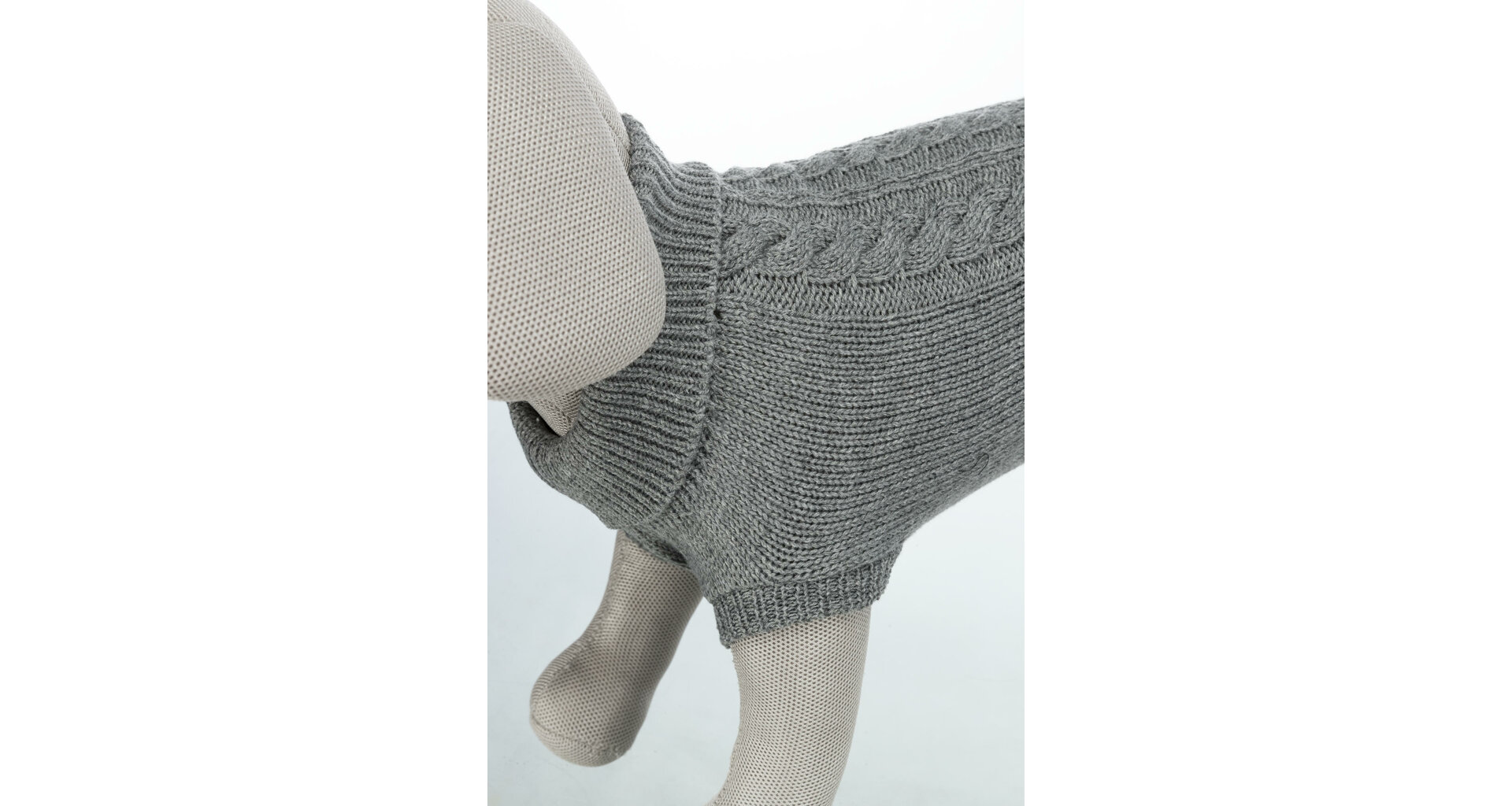 TRIXIE Svetr KENTON šedá M:50cm, hruď:52cm, krk:38cm