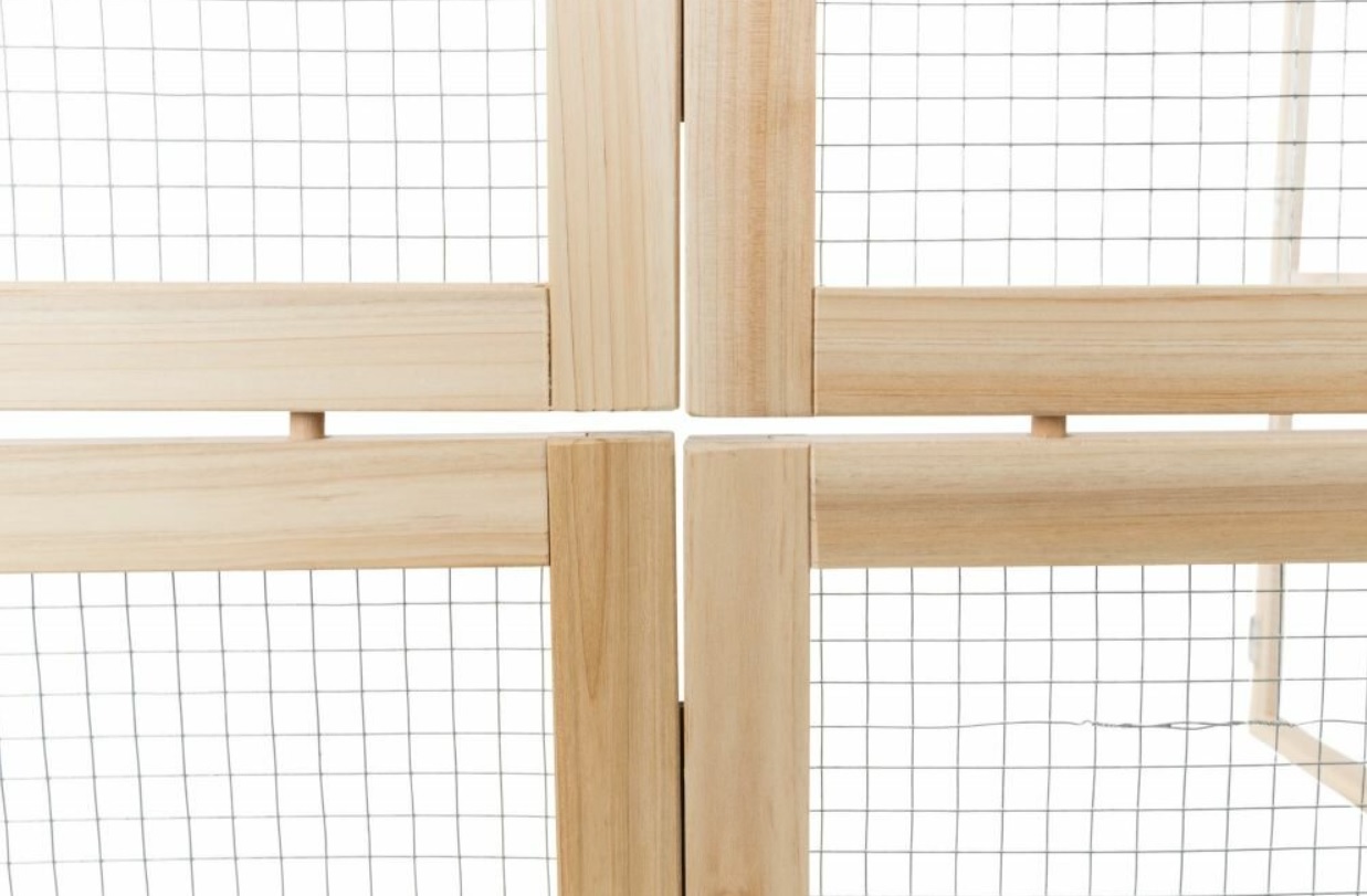 TRIXIE Vnitřní výběh pro zakrslé králíky, 60 - 240 x 50 cm, přírodní dřevo/kov
