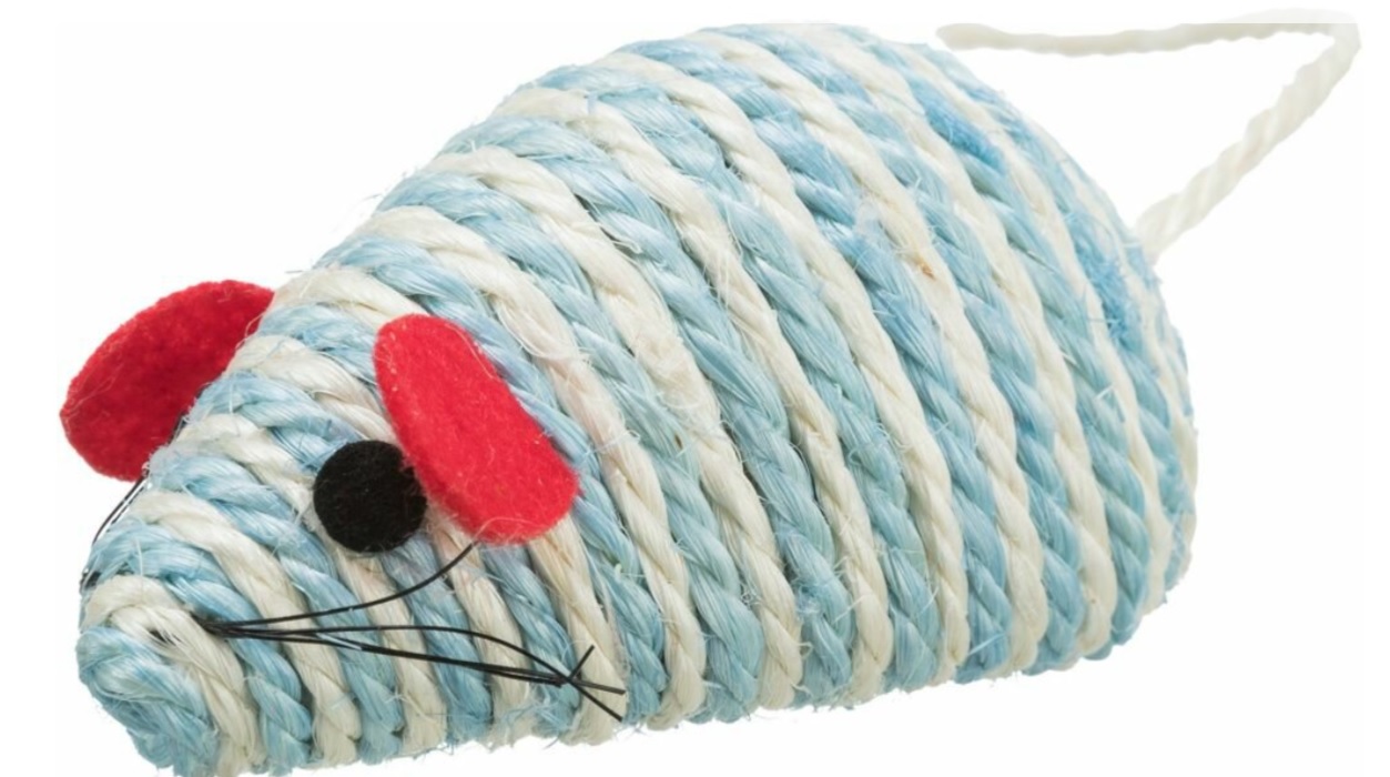 TRIXIE Myš se štěrchacími kuličkami uvnitř, sisal 10 cm