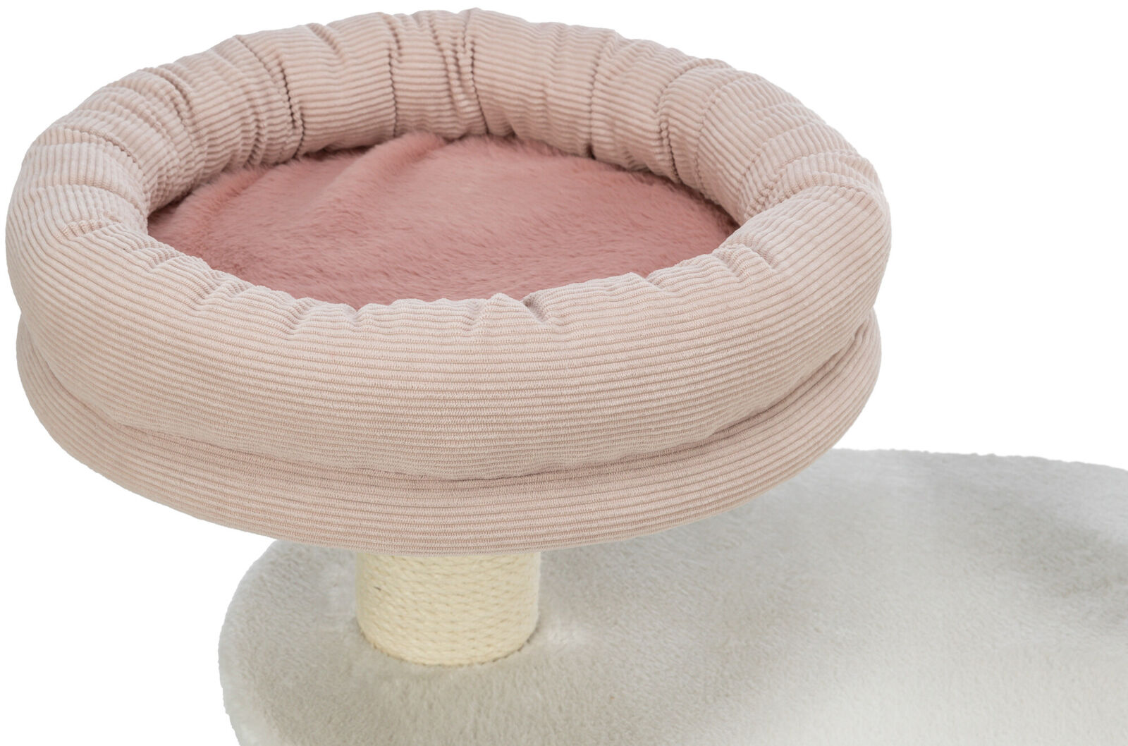 TRIXIE Škrabadlo ISABELLA, 70 cm, oválná základna, 2 patra, tunel, lůžko, bílá/antická růžová