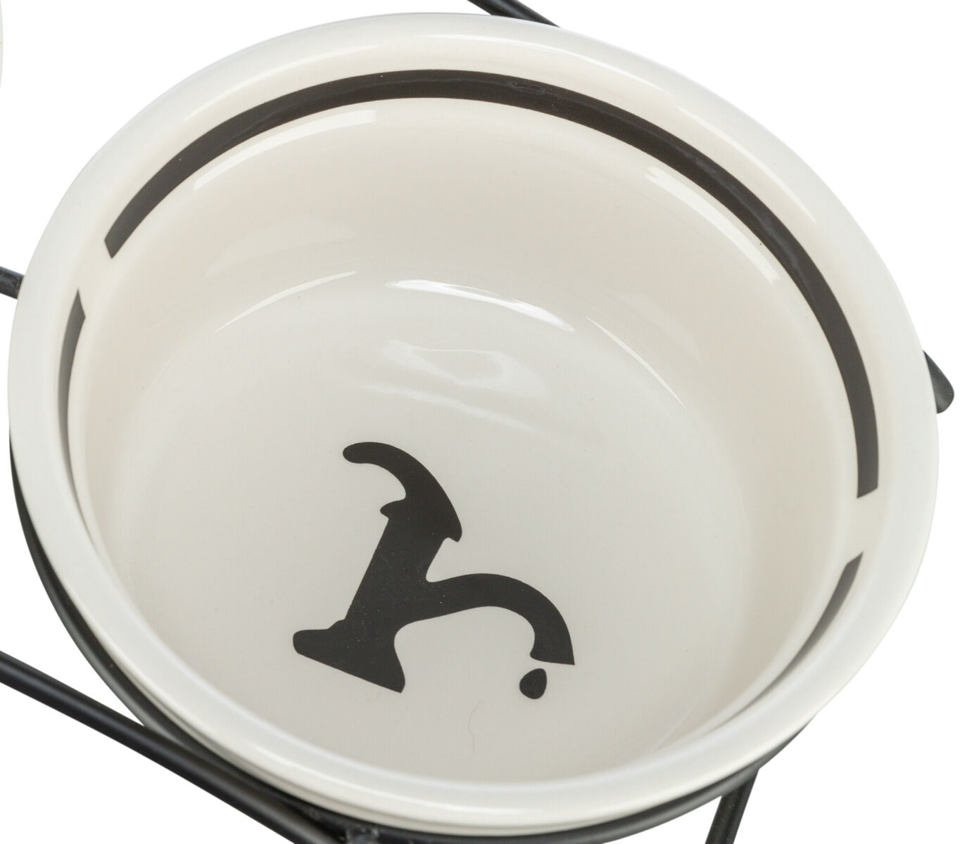 TRIXIE Keramická miska WATER, bílá/černá 0,6 l/ ø 15 cm