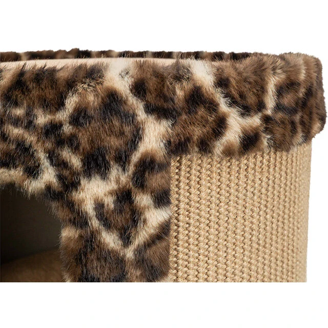 TRIXIE Škrabací jeskyně LEO, ø 38 x 30 cm, hnědá/leopardí