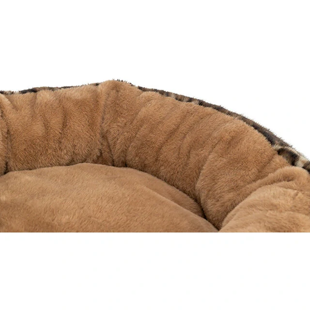 TRIXIE SOFT Edition kulaté lůžko LEO s okrajem, ⌀ 50 cm, hnědá/leopardí