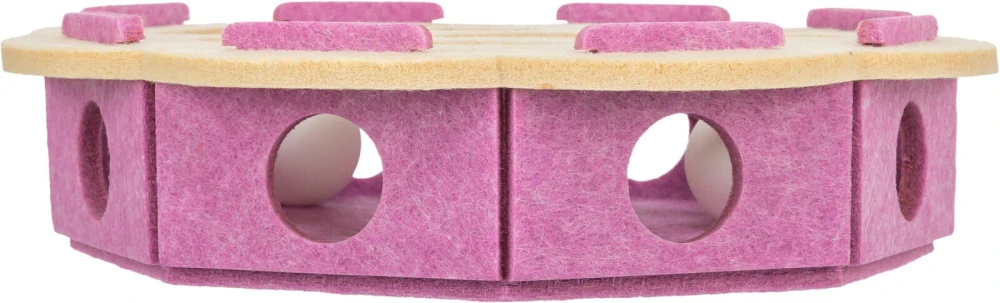 TRIXIE Interaktivní hra pro kočky Hole'n'Roll – květina, ø 30 × 7.5 cm, filc, růžová/béžová