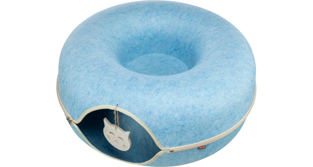 TRIXIE Filcová boudička - donut, ø 60 cm, s hračkou, modrá