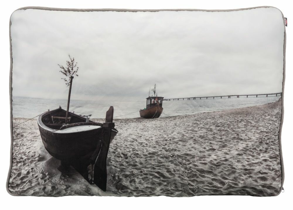 TRIXIE Polštář Beach tmavošedá / fotopotisk - DOPRODEJ 100 x 70cm