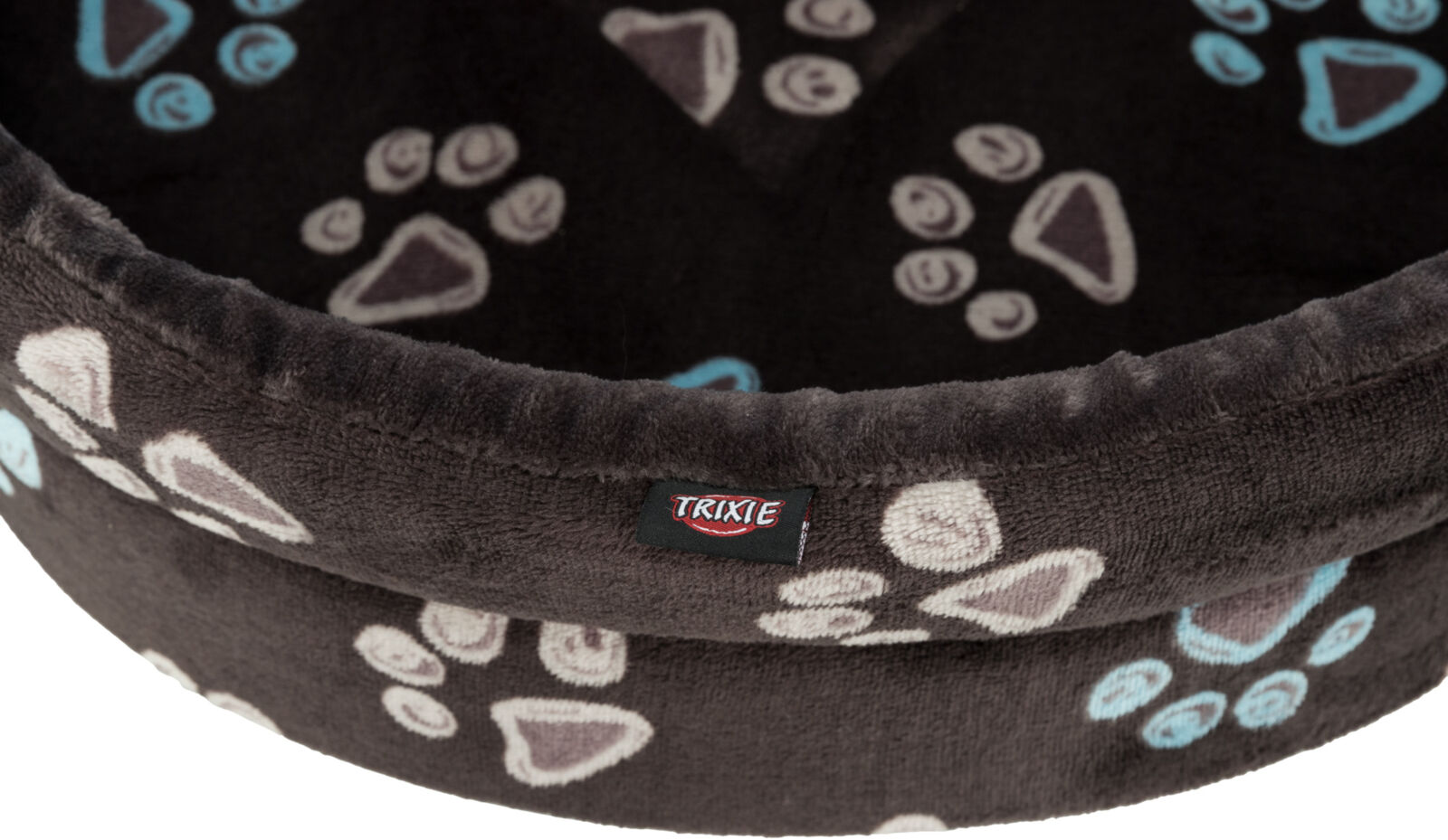 TRIXIE Oválný pelech JIMMY, taupe-šedý s tlapkami 85 x 75cm