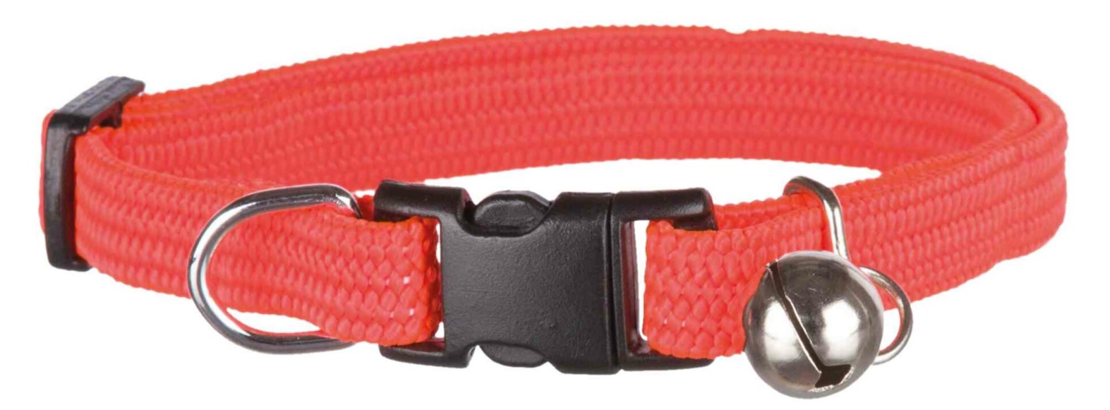 TRIXIE Nylonový nastavitelný obojek pro kočku, s rolničkou, oranž/modrá/malinová/černá