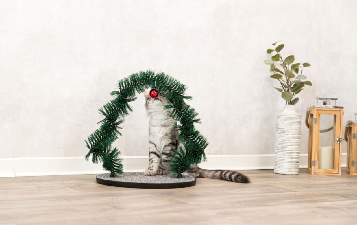 TRIXIE Xmas Massage - vánoční masážní oblouk pro kočky, 44 x 42 cm