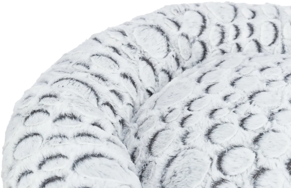 TRIXIE MILA kulatý plyšový pelech, bílá/šedá ø 50 cm