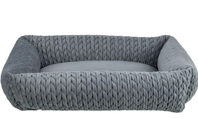 TRIXIE Obdélníkový pelech LIVIA sametový, šedá 65 x 50 cm