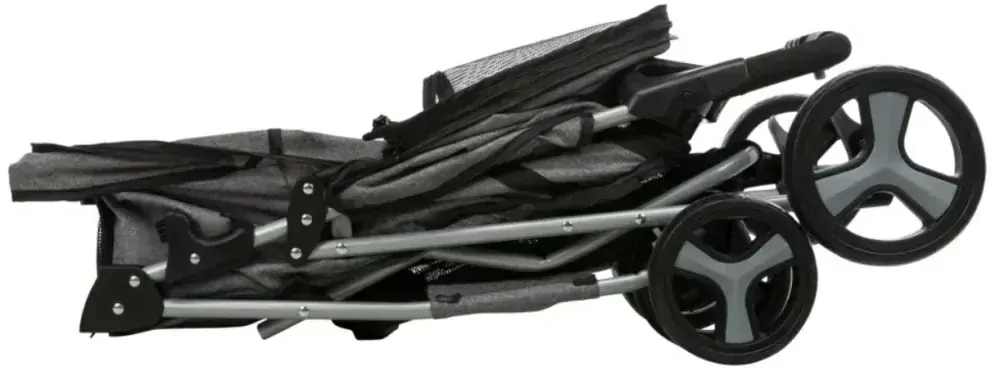 TRIXIE Kočárek pro psy BUGGY, rychlosklápěcí, 47 x 100 x 80cm, nosnost do 15 kg, šedá