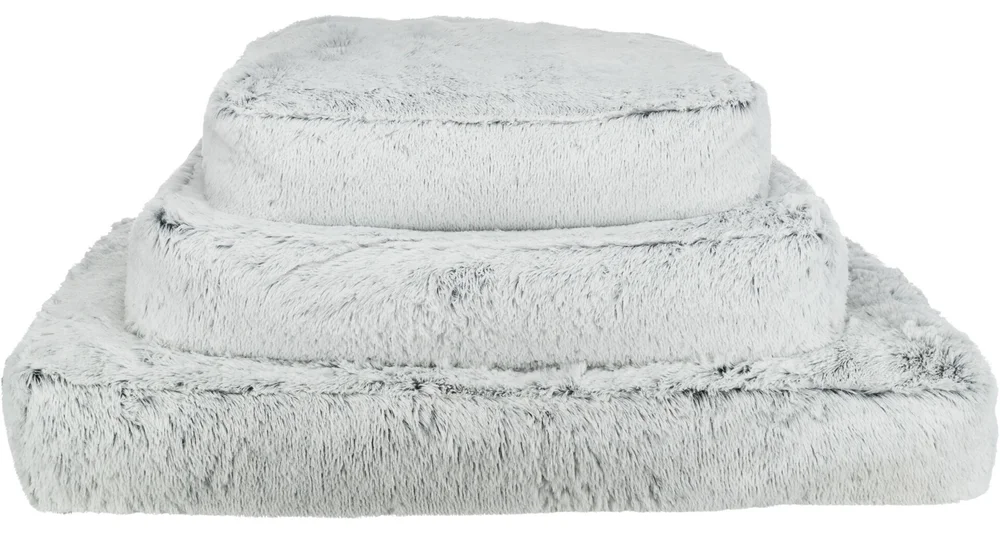 TRIXIE Vysoky polštář HARVEY obdelník 100 x 70cm, hebký potah s dlouhým vlasem, bílá/černá