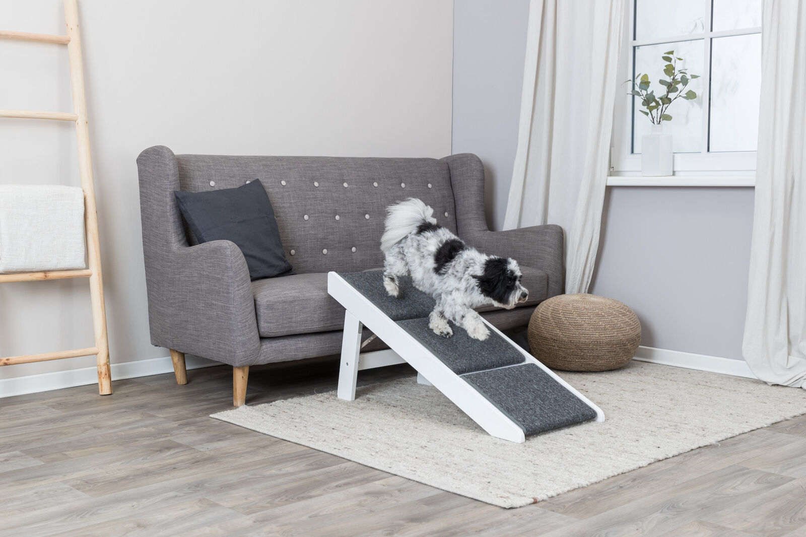 TRIXIE Rampa / schůdky, skládací 44 x 46 x 106 cm, dřevo, bílá