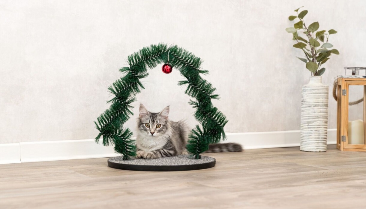 TRIXIE Xmas Massage - vánoční masážní oblouk pro kočky, 44 x 42 cm