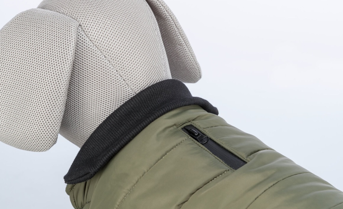 TRIXIE Prošívaná vesta ARLAY, khaki M:45cm, hruď:58cm, krk:44-54cm