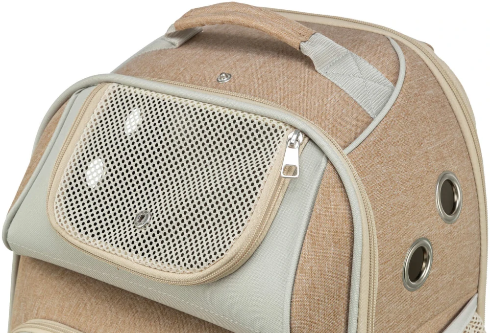 TRIXIE Batoh WILLOW, 38 × 25 × 45 cm, do 7 kg, nylon, béžová/hnědá