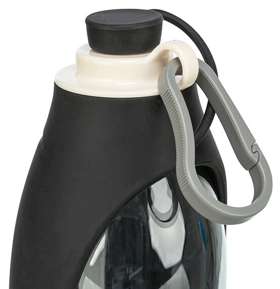TRIXIE Lahev na vodu se sklopnou silikonovou miskou, 0.55 l, plast/silikon