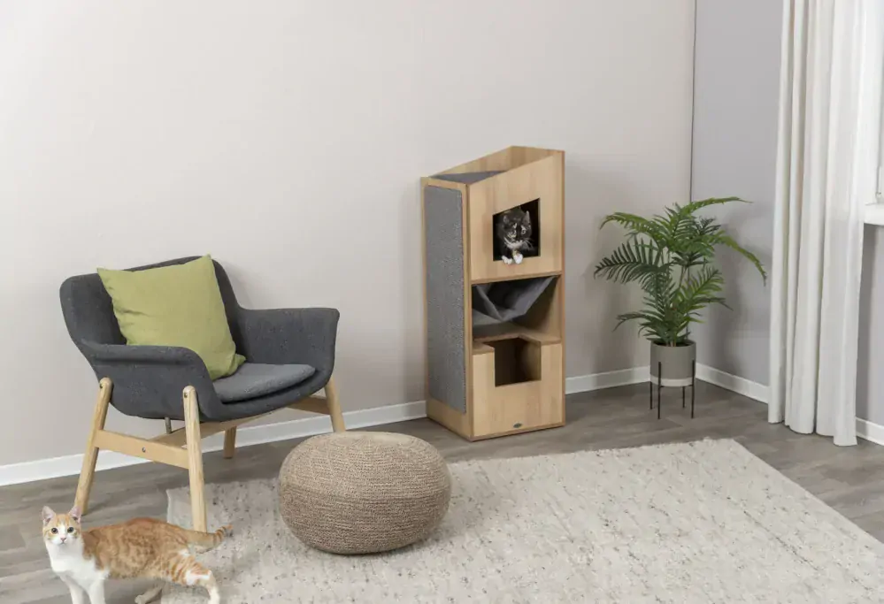 TRIXIE CityStyle škrabadlo TOWER pro kočky, 105 cm, hnědá/šedá
