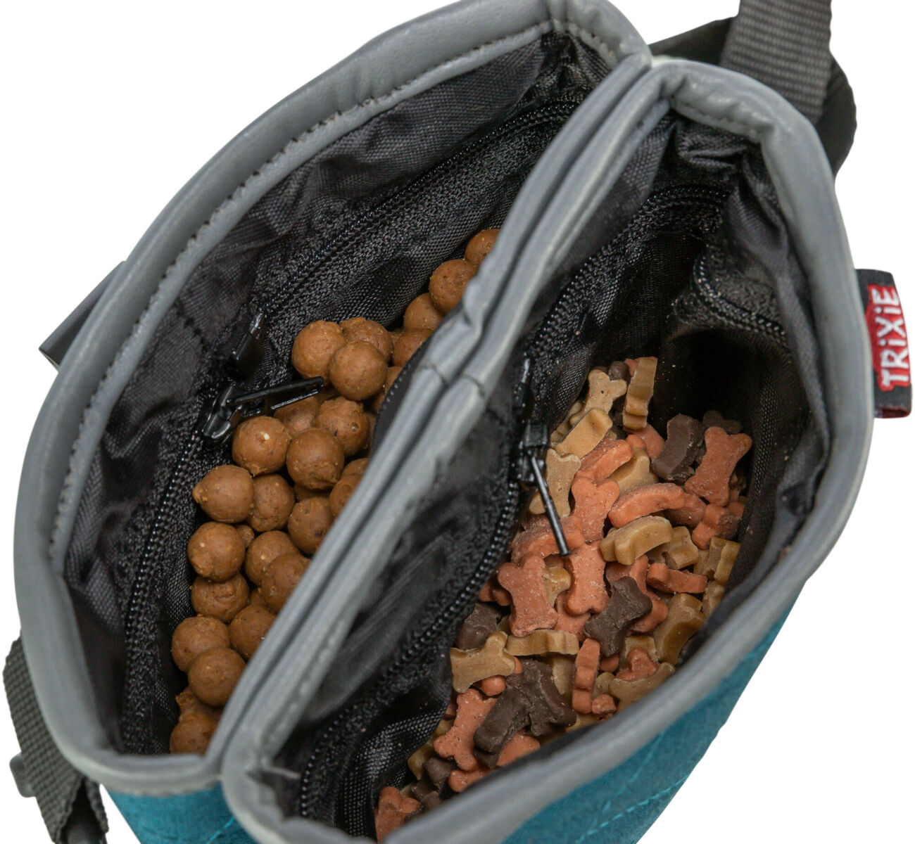 TRIXIE TWIN, taštička na pamlsky, 15 x 18 x 2,5 cm, bavlna/polyester, petrolejová