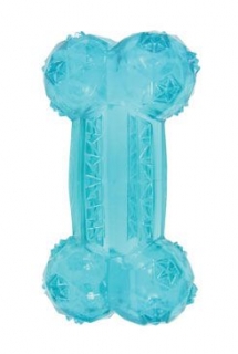 Hračka pes kost BONE TPR POP 14cm tyrkysová Zolux
